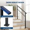 thumbnail image 3 of 4-Step Outdoor Stair Handrail Kit Adjustable Black Aluminum and Iron Safety Railing for Porch Steps Easy Assembly Includes All Hardware and Gloves 2-Pack, 3 of 9