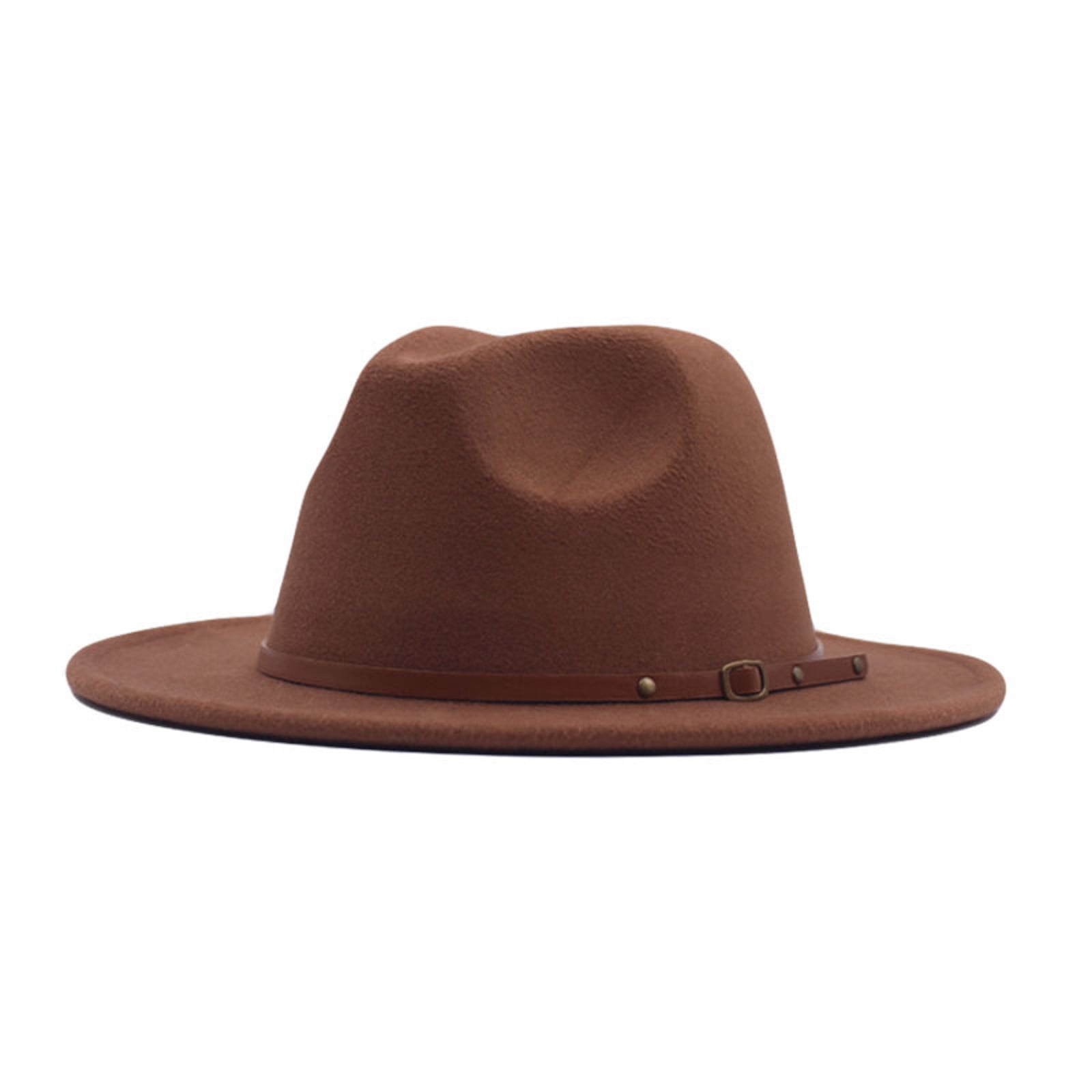 Fgnfyis Womens Classic Wide Floppy Panama Hat Belt Buckle 