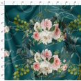 thumbnail image 4 of Soimoi Crepe Silk Fabric Leaves & Ranunculus Floral Print Fabric by the Yard 42 Inch Wide, 4 of 5