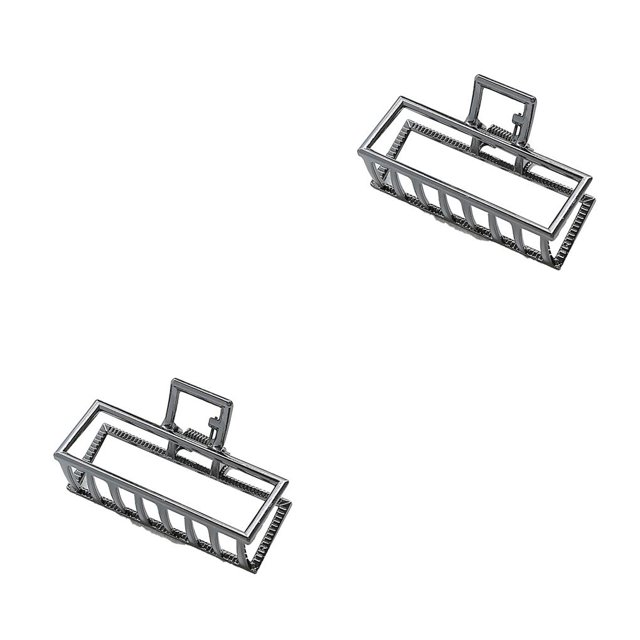 maskred Fashion Claw Clips Large Simple Style Handy Simple Style Sturdy Exquisite Accessories Barrettes for Women Dark Blak/Rectangle 2Set