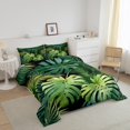 thumbnail image 3 of Palm Leave Queen Comforter Set,Tropical Palm Bedding Set,Botanical Palm Leaves Down Comforter,Wild Plants Bed Set, 3 of 7