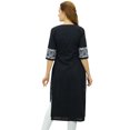 thumbnail image 2 of Phagun Kurta Droite Noire de Designer pour Femme, Manches 3/4, Kurti Décontractée Imprimée-16, 2 of 2