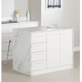 thumbnail image 1 of South Shore Myro Kitchen Island with Storage, in Faux White Marble and White, 1 of 21