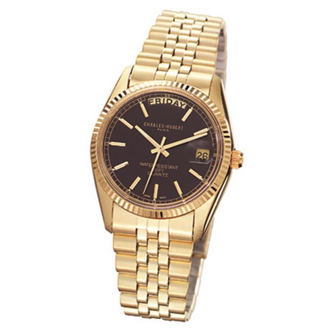 Montre à Quartz Plaquée Or pour Homme Charles-Hubert - Paris #3400-OB