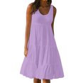 thumbnail image 1 of Yuyuzo Robes d'Été pour Femmes Robe Décontractée d'Été pour Femmes Sans Manches à Col Rond Tunique Ample Robe Débardeur Robe Bohème de Plage pour les Vacances, 1 of 7