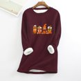 thumbnail image 1 of Halloween Shirts Women's Col Rond Poche Épaissie Peluche Chaude Manches Longues Hauts Halloween Chandails en Molleton for Women sur Clearance, 1 of 5