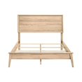 thumbnail image 4 of Kali Queen Bed- Panel Design- Melamine Laminate Natural Oak Brown Wood, 4 of 6