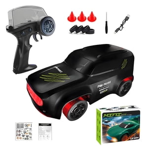 Bureau Mini RC Voiture dérivante, 4WD Voiture de télécommande à grande vitesse 1/64 avec couleurs LED Lumières, Mini Voitures de course sportive pour adultes