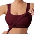 thumbnail image 1 of Yuyuzo Womens Tank Top Ribbed Knit Sleeveless Racerback V Neck Spaghetti Strap Cropped Tops Layering Tees, 1 of 7