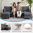 thumbnail image 4 of Puremind U Shaped Sectional Sofa, Corduroy Modular Sectional Couch with 2 Movable Ottomans for Living Room/Apartment, Dark Gray, 4 of 5