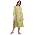 thumbnail image 2 of Moomaya Chemise de Nuit en Coton pour Femmes Imprimée à Col Rond avec Patte de Boutonnage, 2 of 6