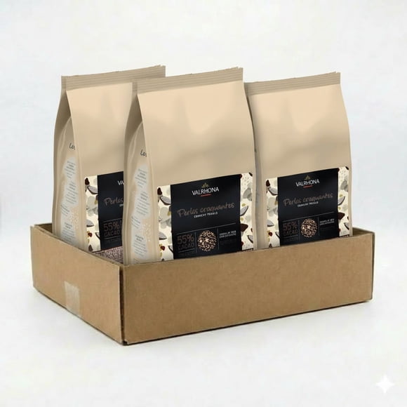 Valrhona 55% Dark Chocolate Crunchy Pearls - 3 KG Bulk Professional Inclusion
