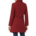 thumbnail image 3 of INSPIRE CHIC Manteau d'Hiver Long Chaud à Simple Boutonnage pour Femme Rouge Foncé TG, 3 of 5
