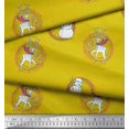 thumbnail image 3 of Soimoi Poly Georgette Fabric Wreath,Snowman,Reindeer Animal Printed Fabric 1 Yard 52 Inch Wide, 3 of 3