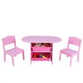 thumbnail image 4 of Costway Kids Table and 2 Chairs Set W/ Storage Boxes For Toddler Gift Desk Pink, 4 of 10