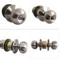 thumbnail image 3 of Door Knob Lockset Keyless Round Ball Style Handle Privacy Bedroom Bathroom Handle Lockset Stainless Steel Polished Door Knob Set Interior Lockable Door Handle, 3 of 6