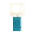 thumbnail image 4 of Elegant Designs Modern Leather Table Lamp with USB and White Fabric Shade, 4 of 7