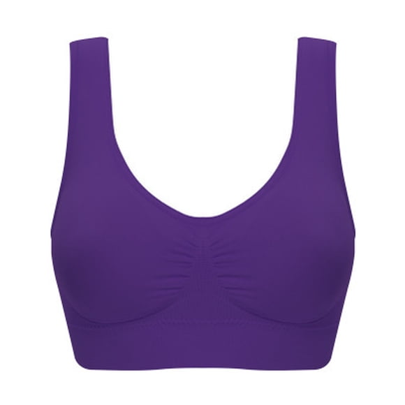 Ersazi Best Bra Women Plus Size Bras Padded Seamless Sleepwear Yoga Bra Wireless Underwear In Clearance Purple M