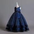 thumbnail image 4 of Robes Filles Robes Enfants Formelles pour Filles Robe Fille Bleu Foncé Robe d'Anniversaire Filles Robes Fille Taille Mode Filles, 4 of 5