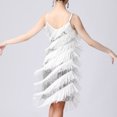 thumbnail image 4 of Robe Mini Sans Manches à Paillettes et Plumes pour Femmes, Col Rond, Bretelles, 4 of 9