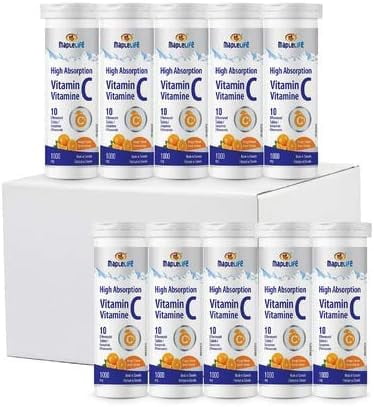 MapleLife Nutrition Vitamin C Effervescent Tablets Supplement 10 Tubes