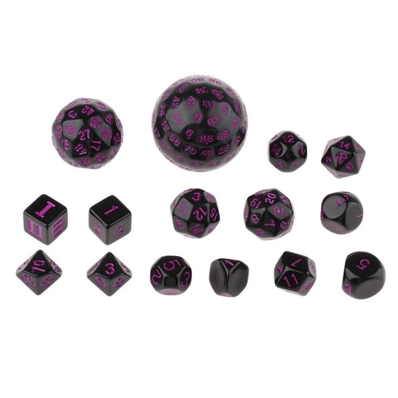 15 Pcs Polyhedral Dice Set D3-D100 Game Dice Set For Table Games Portable DND Role Playing Game Dice Set Decorative Game Dice Set