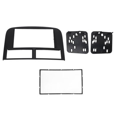 Stereo Bezel, Double Din Black Dash Mounting Fascia Kit Navigation Frame Interior Seamless Plug and Play for Auto Decoration