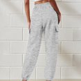 thumbnail image 4 of RXIRUCGD Pantalon Droit à Jambe Grand Décontracté Uni pour Femme, Coupe Ample, Style Workwear, Pantalon Long, Gris, Taille : M, 4 of 9