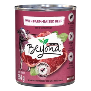 Beyond Farm-Raised Beef & Spinach Recipe in Gravy, Wet Dog Food 354 g