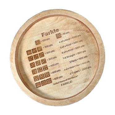 Meitianfacai Farkle Classic Dice Game | Farkle Dice Games with Wooden Tray | Funny Family Dice Board Games with 6 Dices | Dice Trays Party Games for Friends(A)