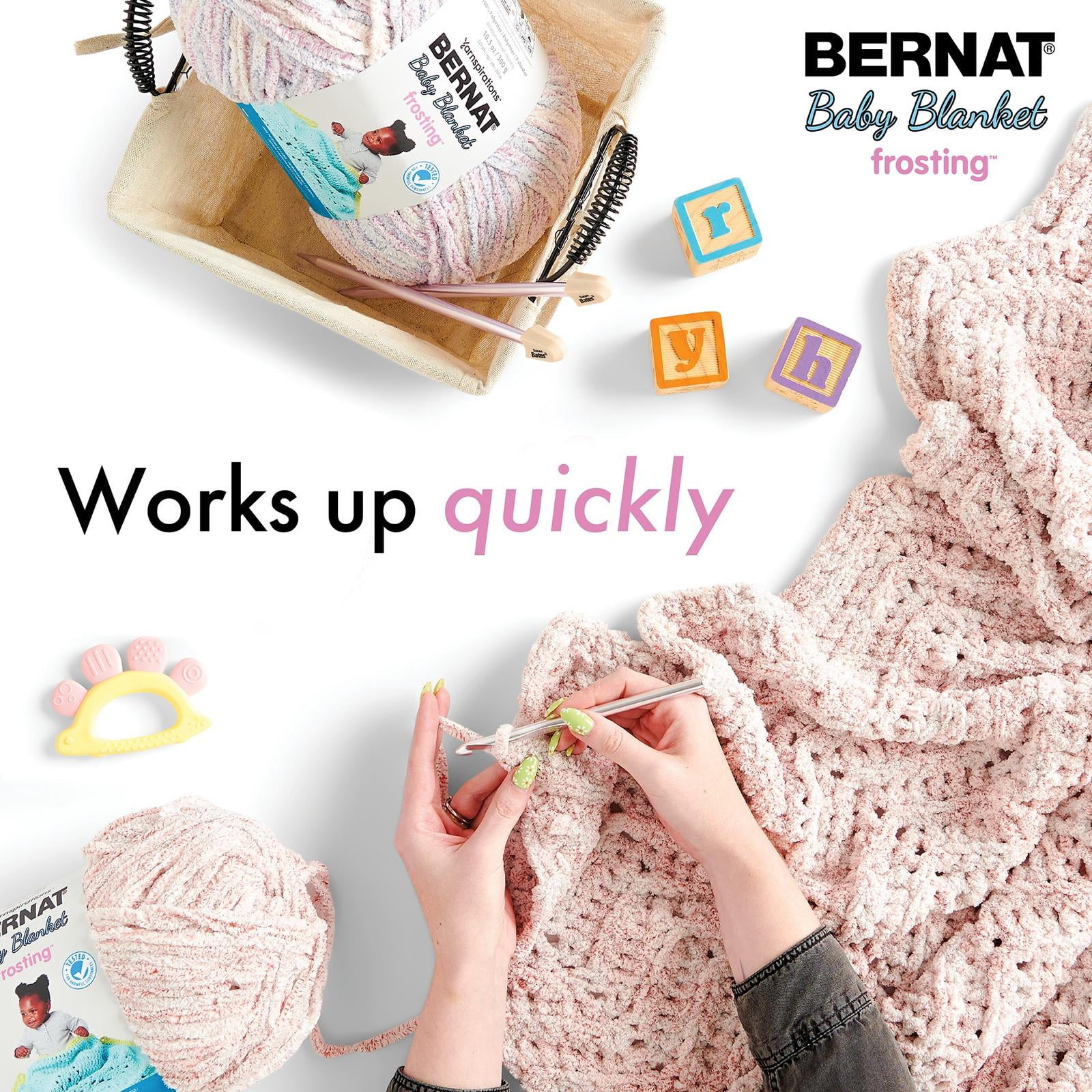 Bernat® Baby Blanket Frosting™ #6 Super Bulky Polyester Yarn, 10.5oz/300g 220 Yards