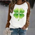 thumbnail image 2 of QIPOPIQ T-Shirts à Manches Longues à Col Rond pour Femmes T-Shirts de la Saint-Patrick T-Shirts Amples pour Dames T-Shirt Imprimé Shamrock T-Shirt Vert Porte-Bonheur Haut T-Shirt à Col Rond T-Shirts de la Saint-Patrick Offres, 2 of 4