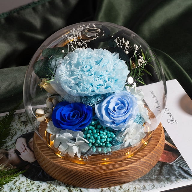 TopLLC Rose Flower LED Light Valentines Day Gifts Romantic Glass Rose Decor