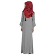thumbnail image 4 of Bimba Vêtements Islamiques pour Femmes Longue Robe de Prière Maxi avec Hijab Imprimé Abaya en Rayonne Robe Musulmane à Boutons devant, 4 of 7