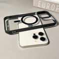 thumbnail image 1 of Magnetic Clear Phone Case, Shockproof Silicone Phone Case (Black,iPhone 16 Pro), 1 of 10