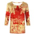thumbnail image 4 of Amzcrzy Hauts pour Femmes Tendance à Imprimé de Feuille d'Érable T-Shirts de la Fête du Canada Décontractés Col Rond Manches 3/4 Hauts d'Été pour Femmes Confortables Basiques Hauts de Sortie, 4 of 5