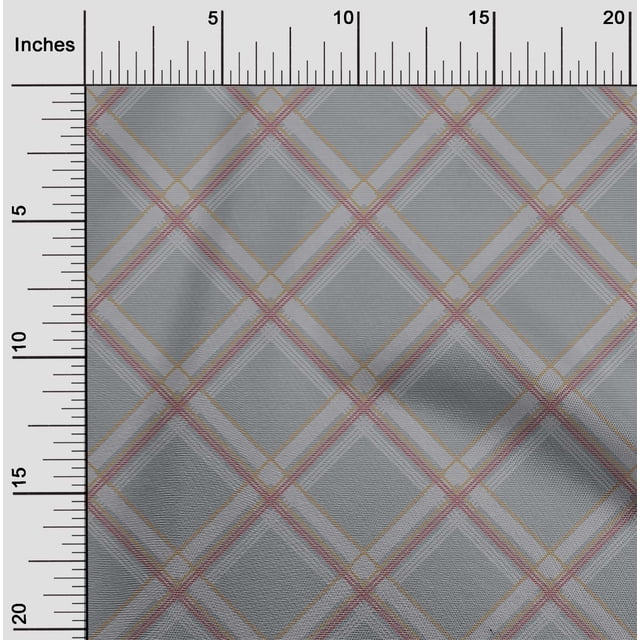 oneOone Viscose Chiffon Fabric Tartan Check Print Fabric BTY 42 Inch Wide