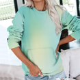 thumbnail image 2 of HKEJIAOI 2023 Women Top Col Rond Couleur Bloc Mi-Lourd Long Sleeve Top, 2 of 6