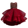 thumbnail image 1 of Kcodviy Robe de Demoiselle d'Honneur Enfant Robe Patineuse Filles Élégante en Dentelle Baptême Amour Robe Fille Robe de Mariage Robes de Fête, 1 of 4