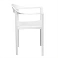 thumbnail image 2 of Bowery Hill Plastic Cafe Stack Stacking Chair in White, 2 of 2