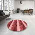 thumbnail image 4 of Ahgly Company Tapis d'Intérieur Lavable à la Machine, Carré, Transitionnel, Pastel Rouge Rose, Tapis de Zone, 7 Pieds Carré, 4 of 7