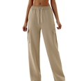 thumbnail image 1 of zbxnLI Womens Cargo Sweatpants Drawstring Elastic Waist Jogging Pants Athletic Running Pants Multi-pockets, 1 of 7