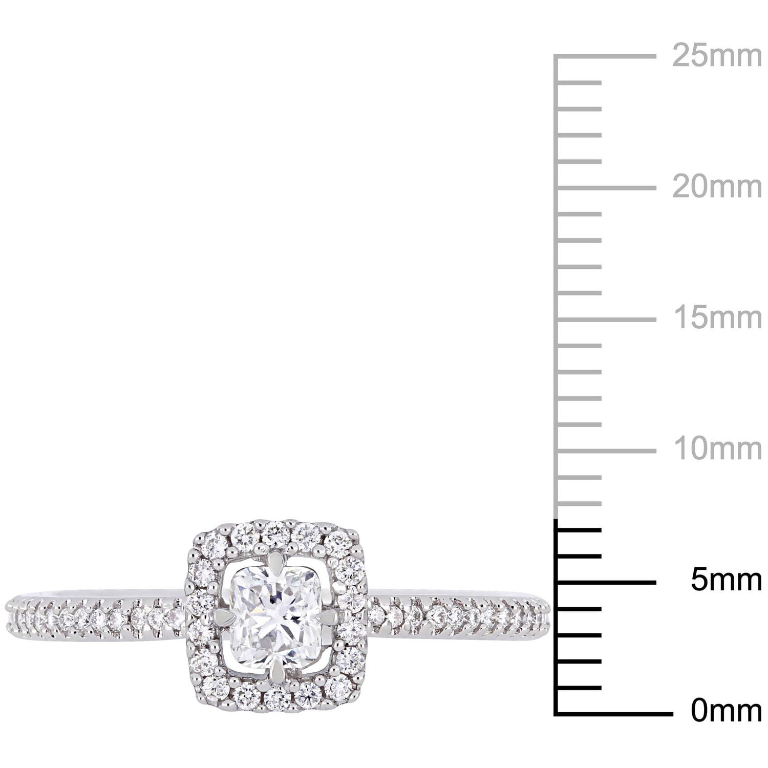Bague de fiançailles auréole Miabella avec diamants 1/2 CT poids total, en or blanc 14K