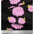 thumbnail image 3 of Soimoi Black Polyester Crepe Fabric Insect & Floral Artistic Print Fabric by The Yard 42 Inch Wide, 3 of 3