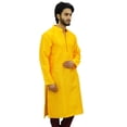 thumbnail image 3 of Atasi Kurta Long Jaune Ethnique pour Homme Style Bollywood Chemise de Designer - Petit, 3 of 7