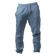 thumbnail image 2 of Mens Linen Pants Casual Drawstring Loose Lightweight Mens Pants Yoga Summer Beach Trousers, 2 of 2