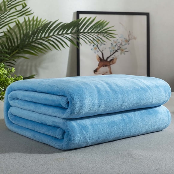 Meitianfacai Winter Savings Clearance Deals Solid Color Flannel Blanket Summer Conditioning Blanket Office Nap Blanket Single-layer Double-sided Flannel Blanket All Season Thin Blanket
