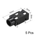 thumbnail image 2 of Unique Bargains 3.5 mm Audio Jack Connector PCB Mount Female Socket 3Pin PJ-320 5pcs, 2 of 4