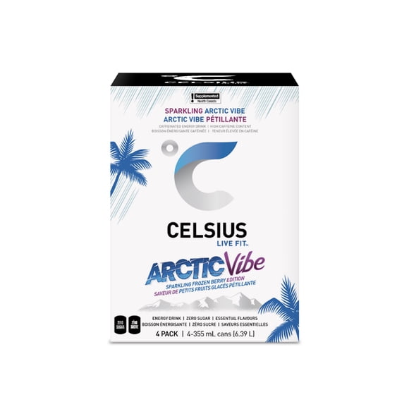 Celsius Sparkling Arctic Vibe Energy Drink 4 x 355 ml, Cans