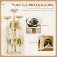 thumbnail image 4 of 71-Inch Multi-Level Cat Tree Activity Center with Sisal Scratching Posts, 2 Condos, 7 Perches and Toys, Beige Plush Cat Tower for Indoor Living Room and Bedroom Play and Rest, 4 of 7